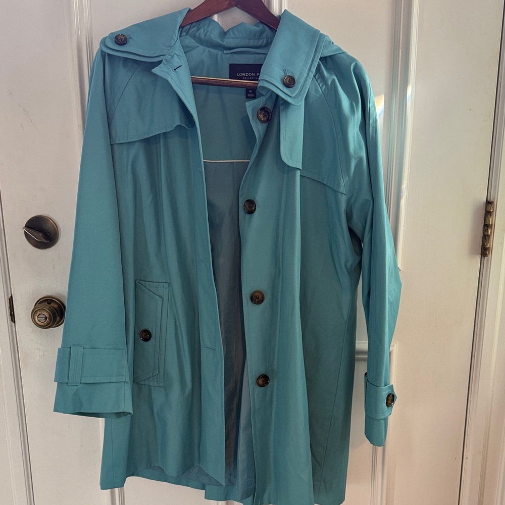 London Fog Turquoise Lightweight Trench Coat XL